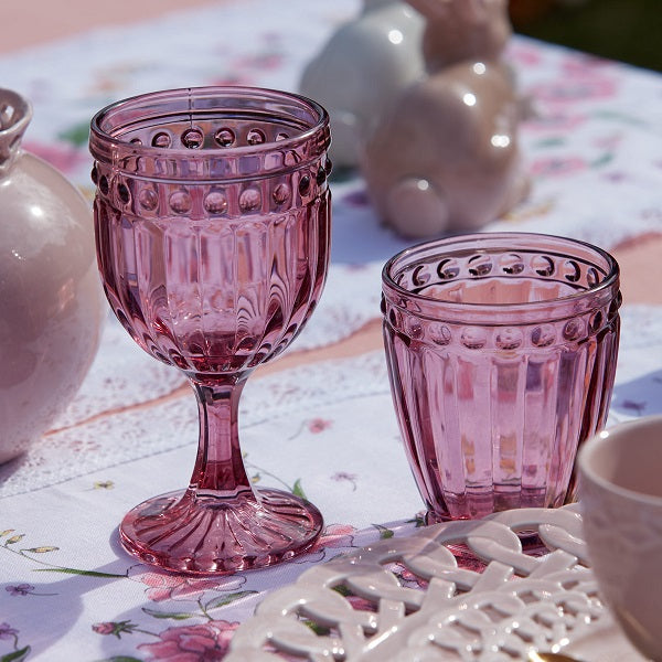 Set 2 bicchieri acqua c/rilievo rosa – Coco House